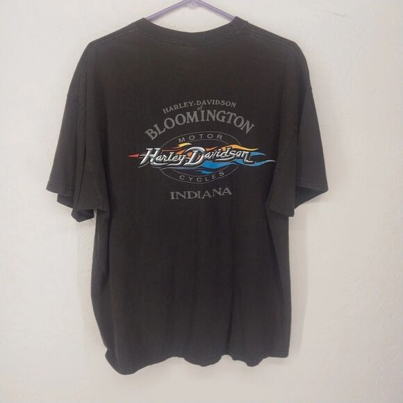 Vintage 1999 90s Harley-Davidson Bloomington IN Black T Shirt Size XL - Picture 4 of 6